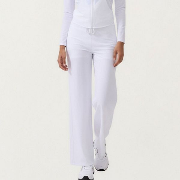 

Женские спортивные брюки с высокой талией и широкими штанинами на шнурке Anna-Kaci, White