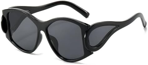 

Панк-очки 2026 года для мужчин, большие солнцезащитные очки «кошачий глаз» для женщин, солнцезащитные очки в стиле стимпанк, модные очки неправильной формы MTZJH, C1blackgary