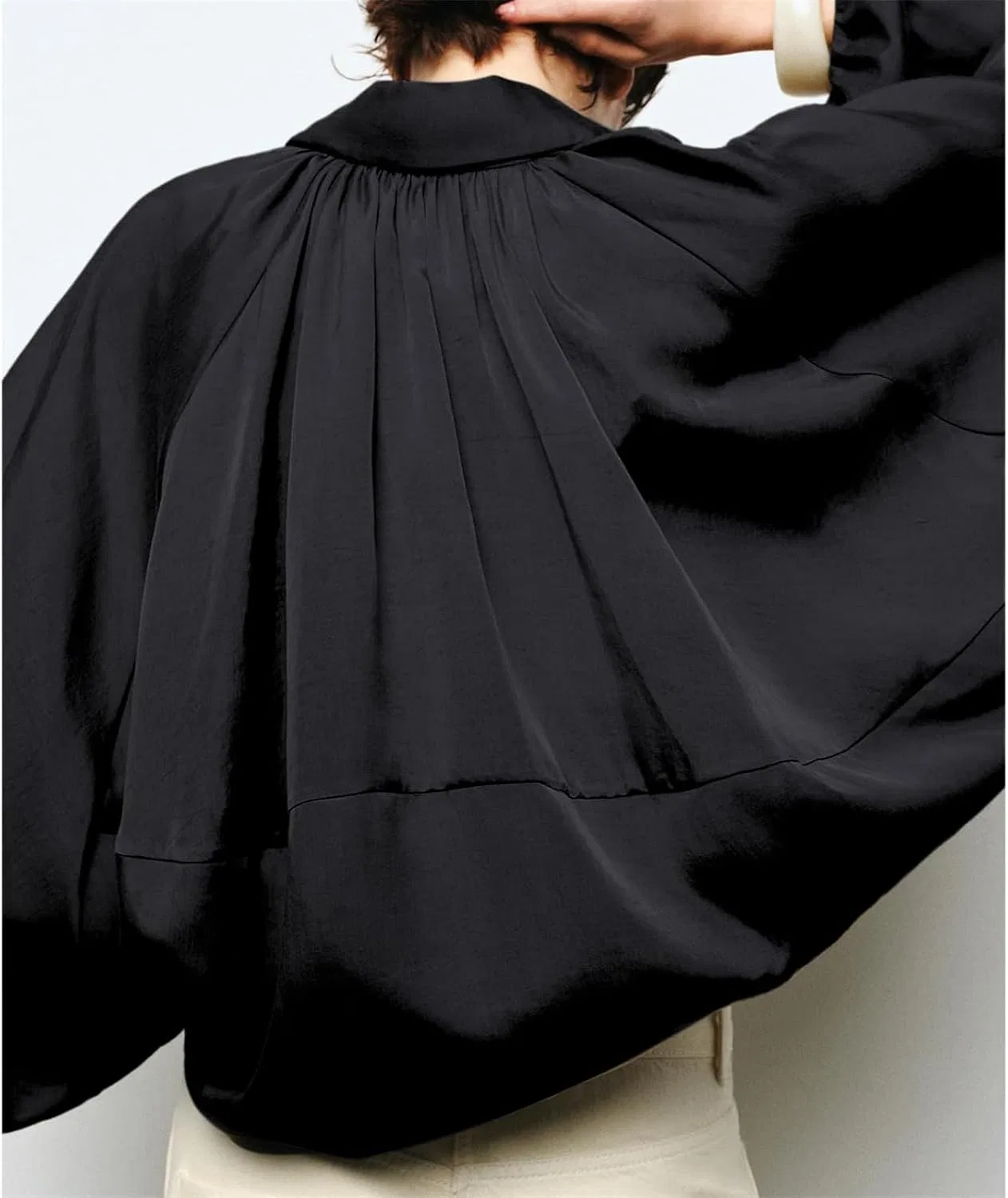 Женская куртка-бомбер Oversized, Polyester, Black — фото 4