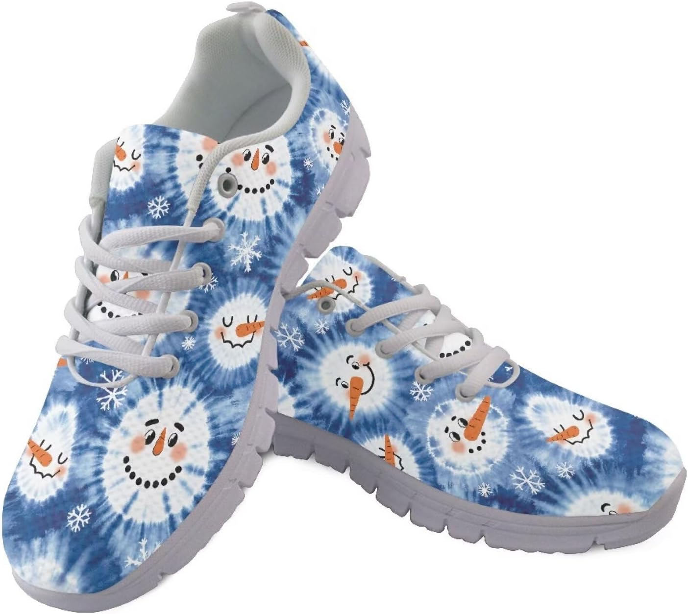 

Мужские кроссовки GIFTPUZZ с шнуровкой для занятий спортом, беговые, с высокой подошвой, дышащие, легкие, для тренажерного зала и тенниса, Snowman Face