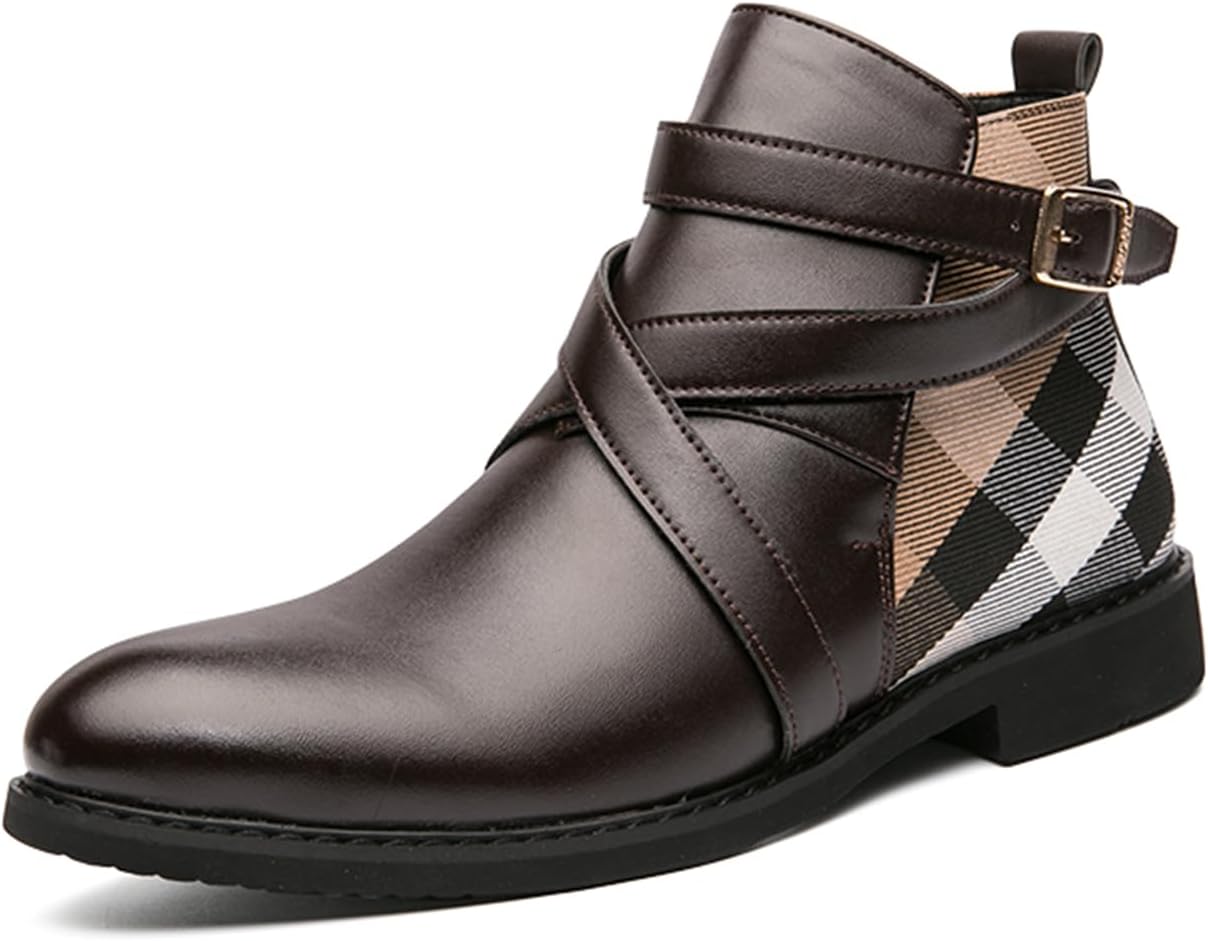 

Мужские ботинки Chelsea Abborora с пряжкой, ремешком, чукка, мотоциклетные, для ходьбы, на щиколотку, коричневый