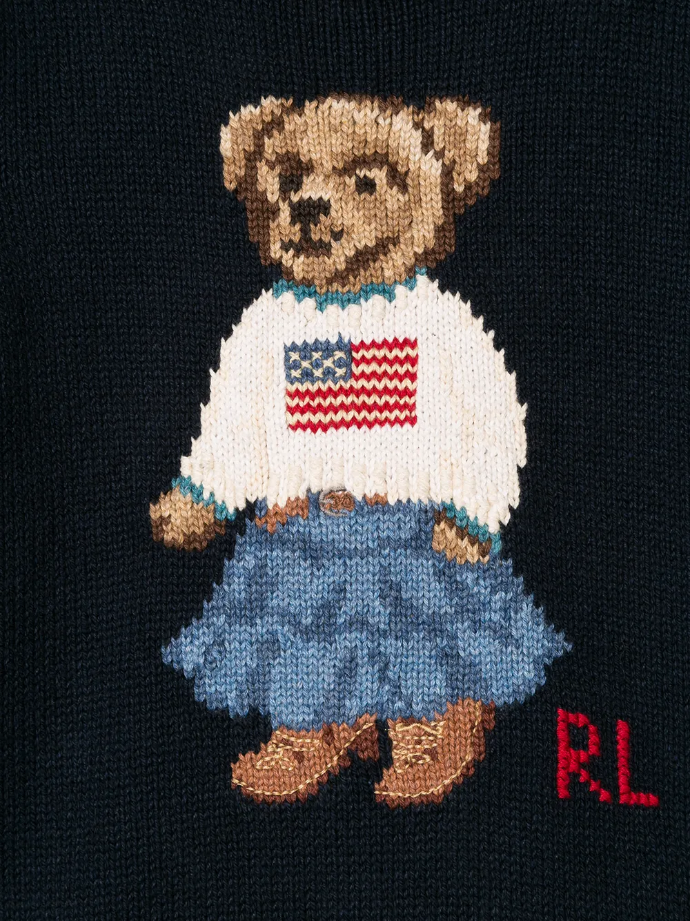 Вязаный свитер с медведем POLO RALPH LAUREN KIDS, синий — фото 3