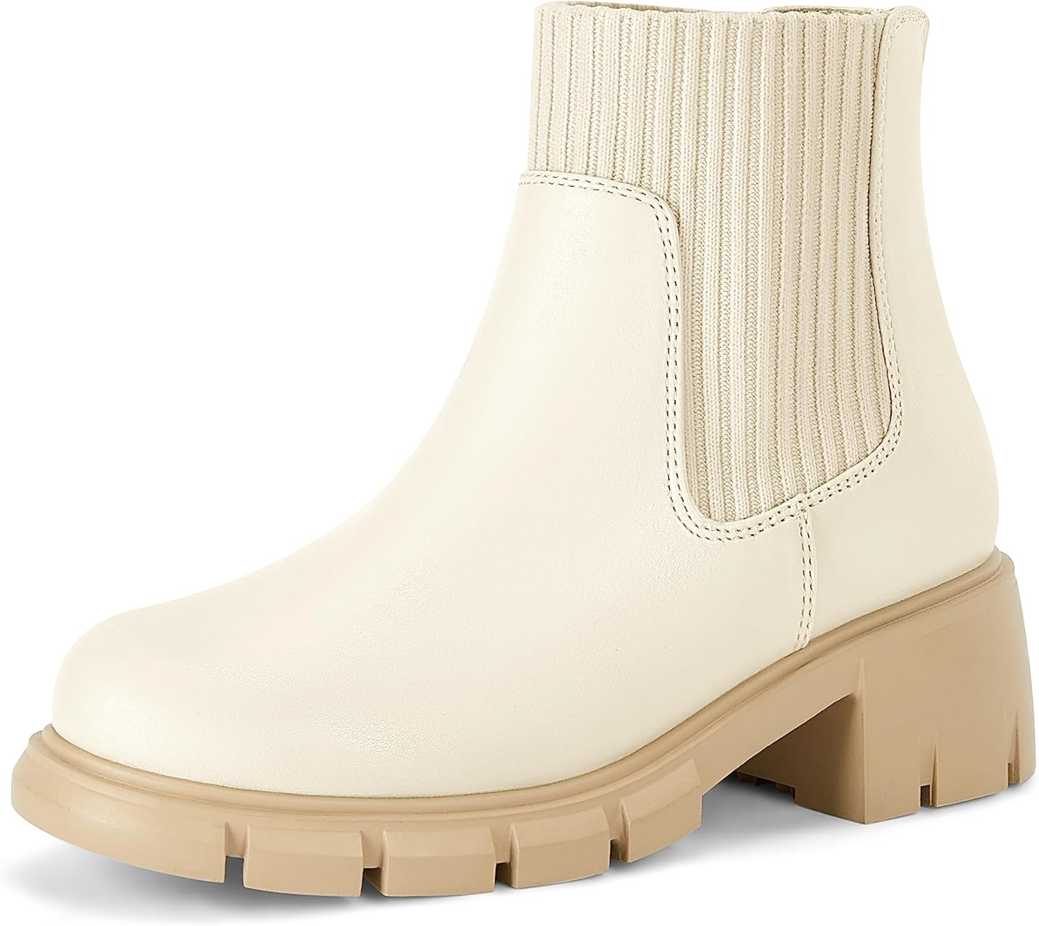 

Детские ботинки Coutgo, ботильоны на молнии сзади, с круглым носком, Челси, на платформе, с эластичной вставкой, короткие ботинки-снегоступы для маленьких и больших детей, White