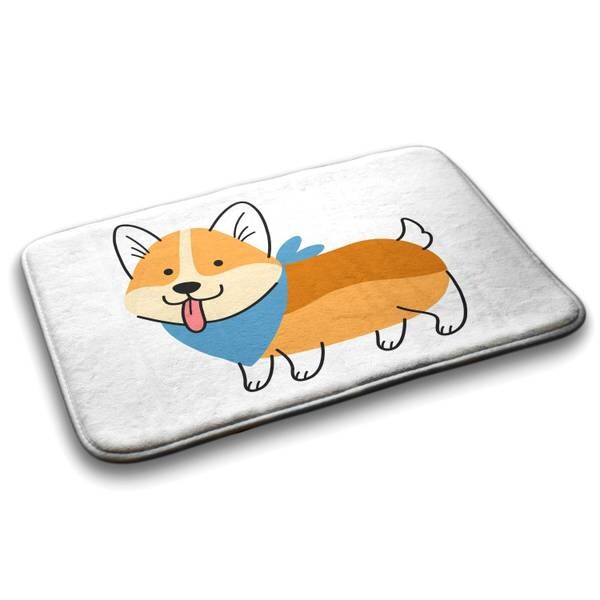 

Коврик для ванной Tulup Shiba Inu Hund, 75x1x75 см, белый
