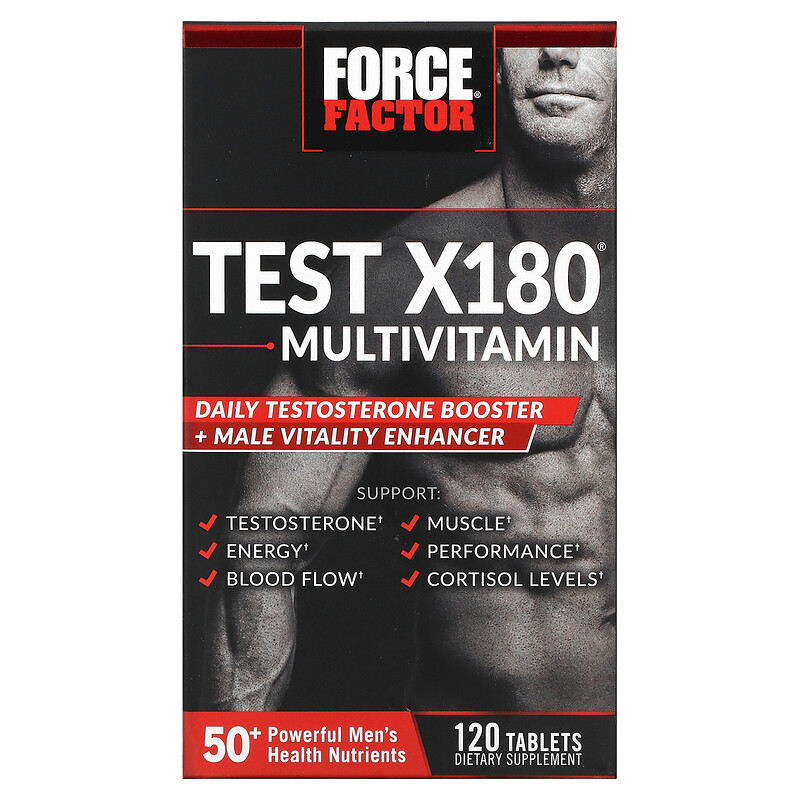 

Force Factor, Test X180, мультивитамины и усилитель тестостерона, 120 таблеток
