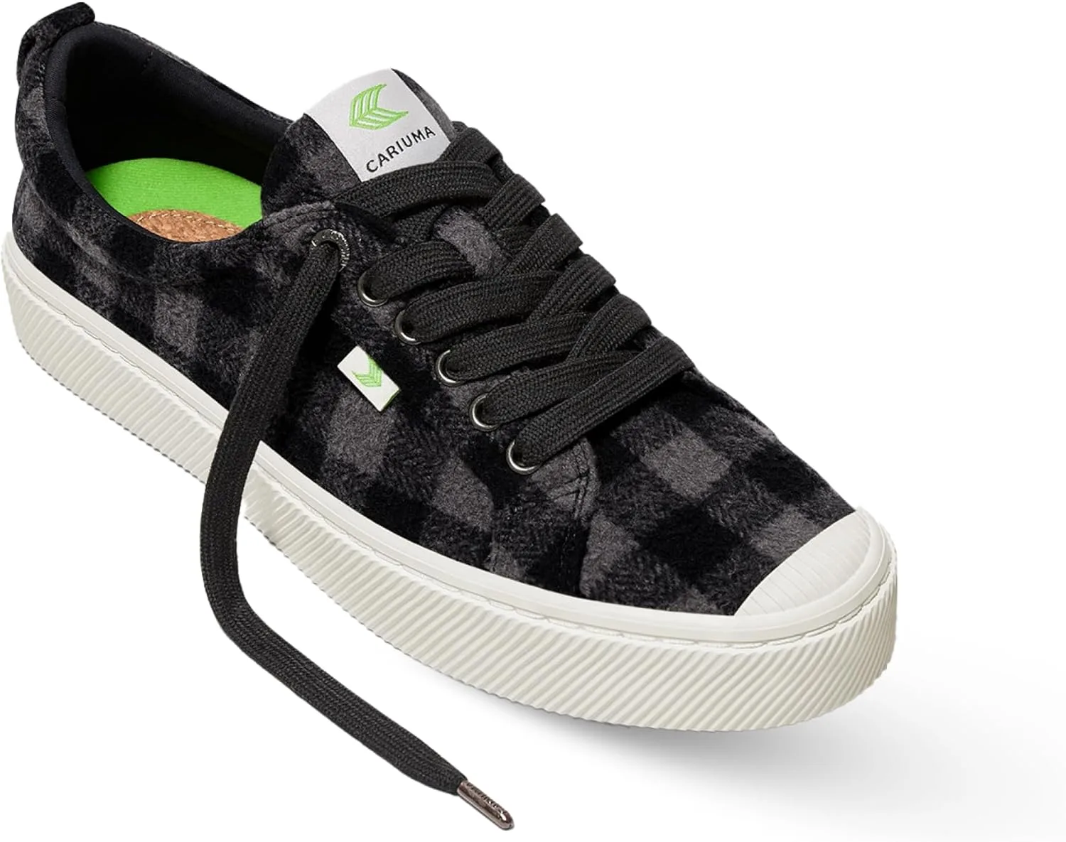 Кроссовки Cariuma OCA Low Plaid, удобная мужская обувь, легкая и экологичная, универсальная повседневная обувь со 100% веганской стелькой, резиновая подошва, черный
