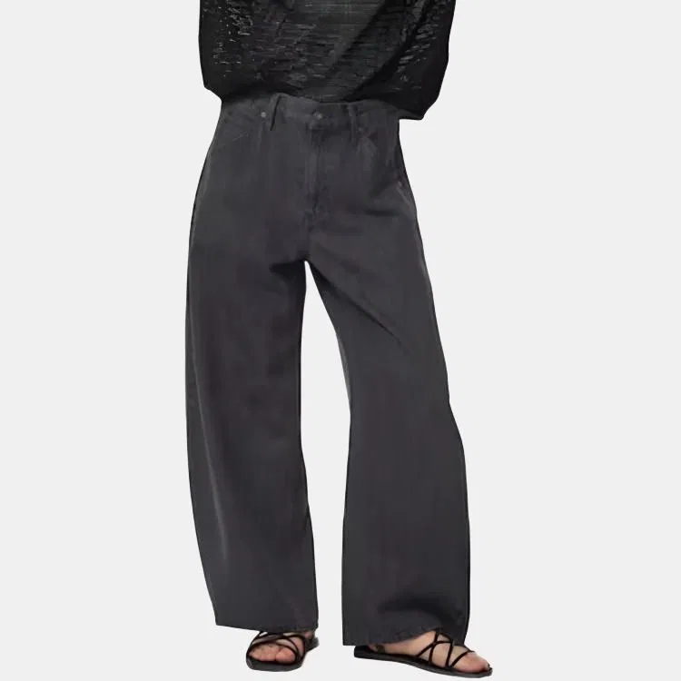 Джинсы женские dark gray moderate tapered pants UNIQLO — фото 2
