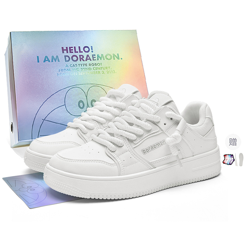 

Низкие скейтбордистские кроссовки унисекс Doraemon, vintage белый[free height-increasing insole]