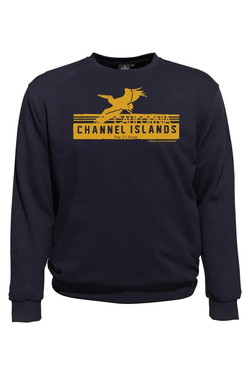 

Толстовка AHORN SPORTSWEAR "CHANNEL ILANDS", с модным принтом спереди, синий