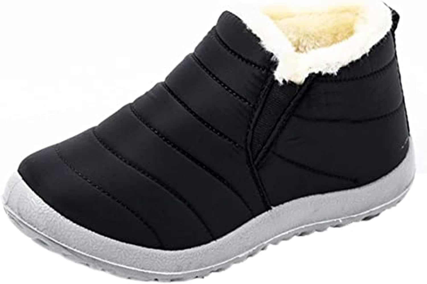 

Зимние мужские снежные ботинки Yiozoi для улицы и дома, легкие кожаные туфли, погружающиеся в теплые плюшевые ботинки до щиколотки, черный