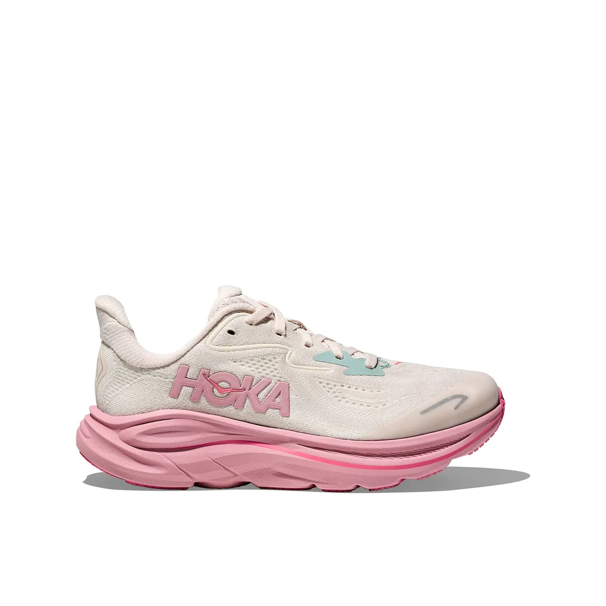 

Детские беговые кроссовки Clifton 10 Big Kids Hoka, серый/розовый