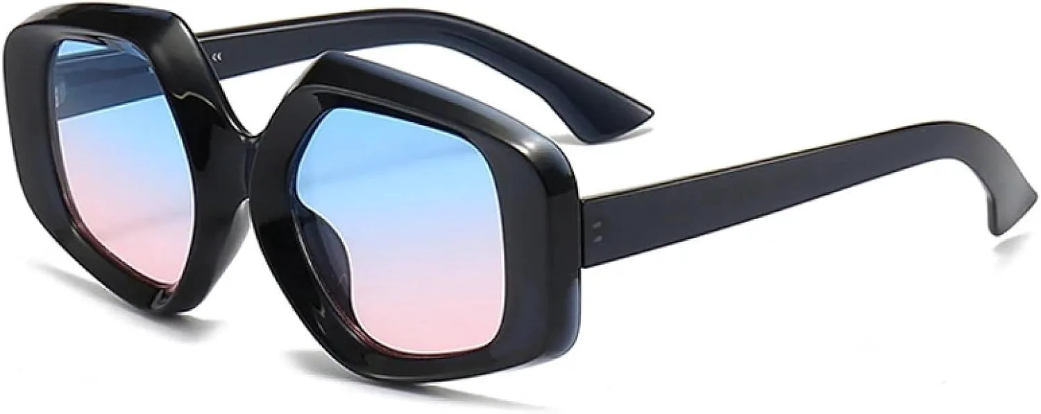 

Солнцезащитные очки «кошачий глаз» для женщин с градиентным переходом цвета, солнцезащитные очки UV400 с леопардовым принтом для мужчин DSVIGF, Dark Blue Blue Pink