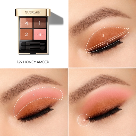 Палитра теней для век GUERLAIN Ombres G, 129 Honey Amber 6 g — фото 4