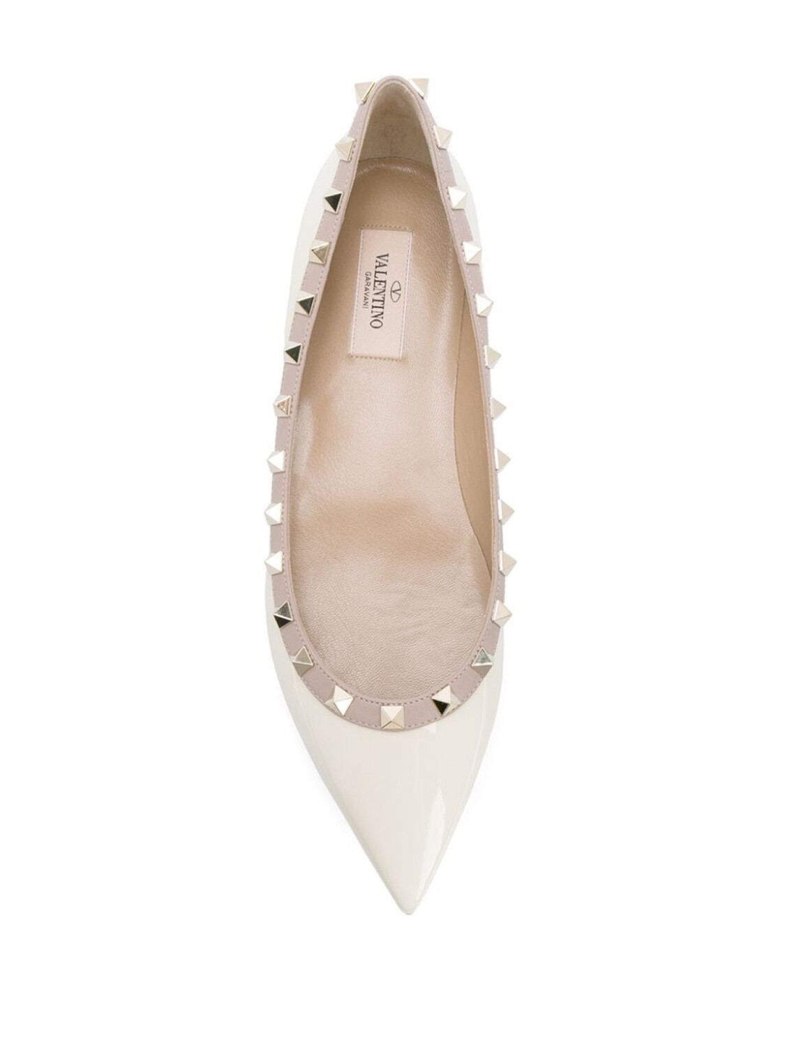

Балетки Rockstud Valentino Garavani, бежевый