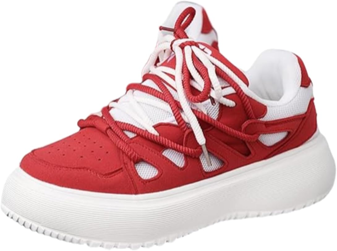 

Мужские кроссовки в корейском стиле для повседневной ходьбы и занятий спортом, удобные без шнурков, с контрастными цветами, дышащие беговые кроссовки Lexamen, красный