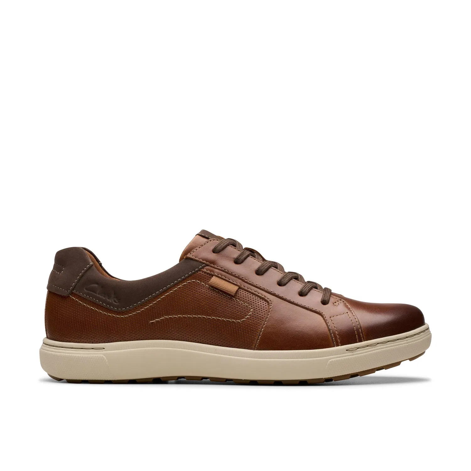 Кроссовки кожаные на шнуровке Clarks Mapstone Lace, коричневый