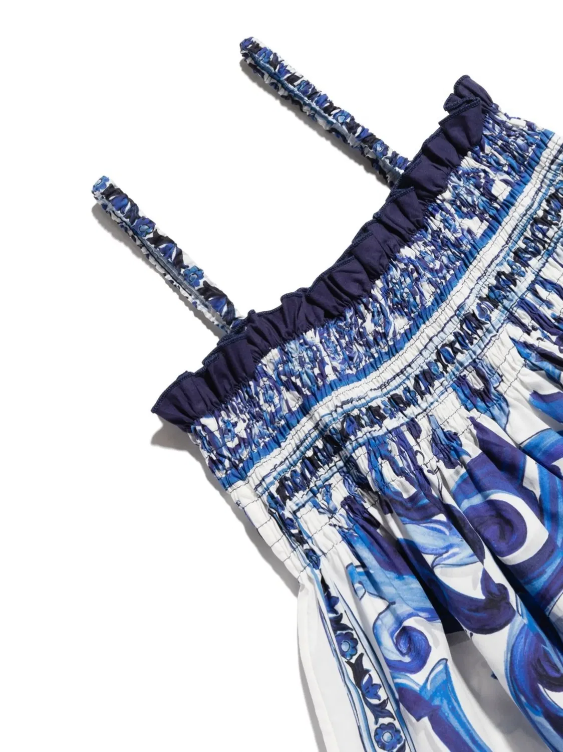 Поплиновое платье с принтом Majolica Dolce & Gabbana Kids — фото 4