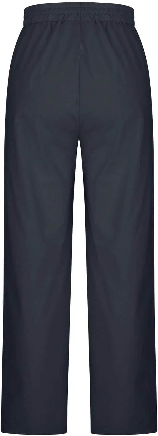 Широкие брюки женские Cotton Linen, Navy — фото 4