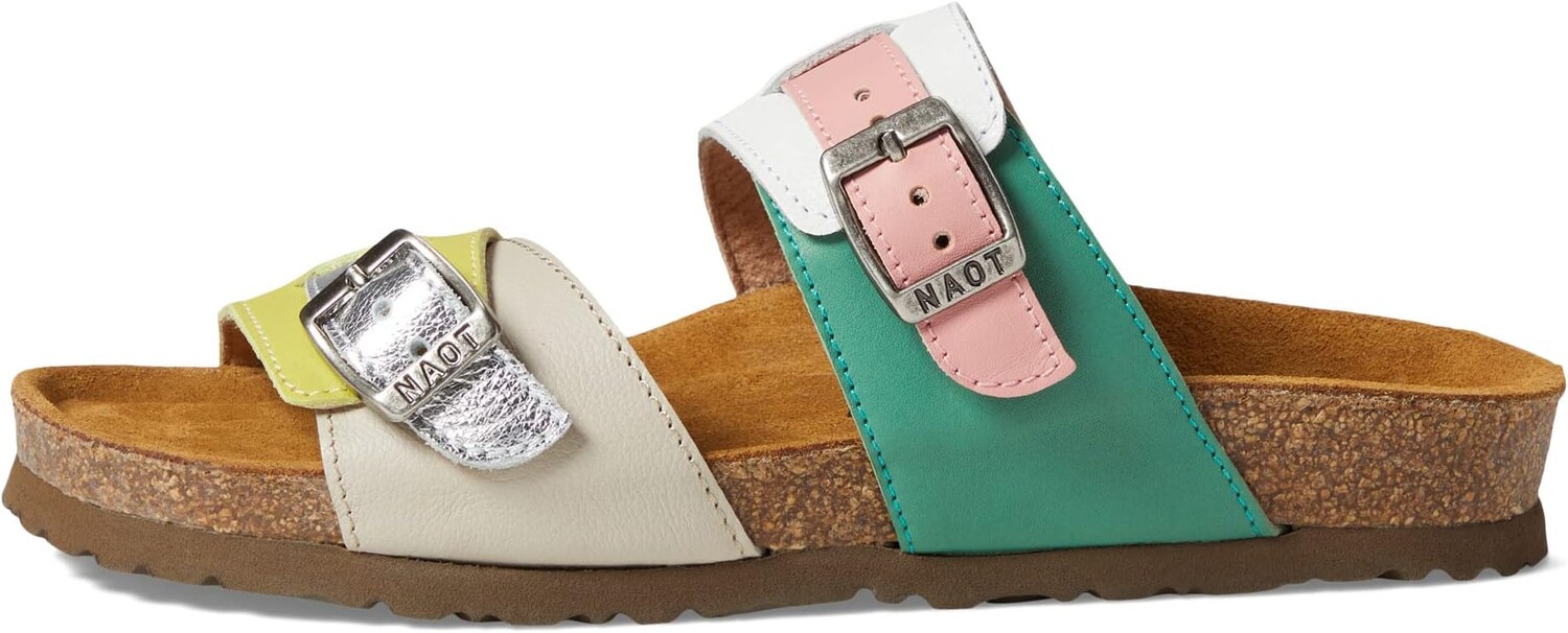 Сандалии на плоской подошве Santa Cruz Naot, цвет Jade/Ivory/Blush Leather Combo — фото 4