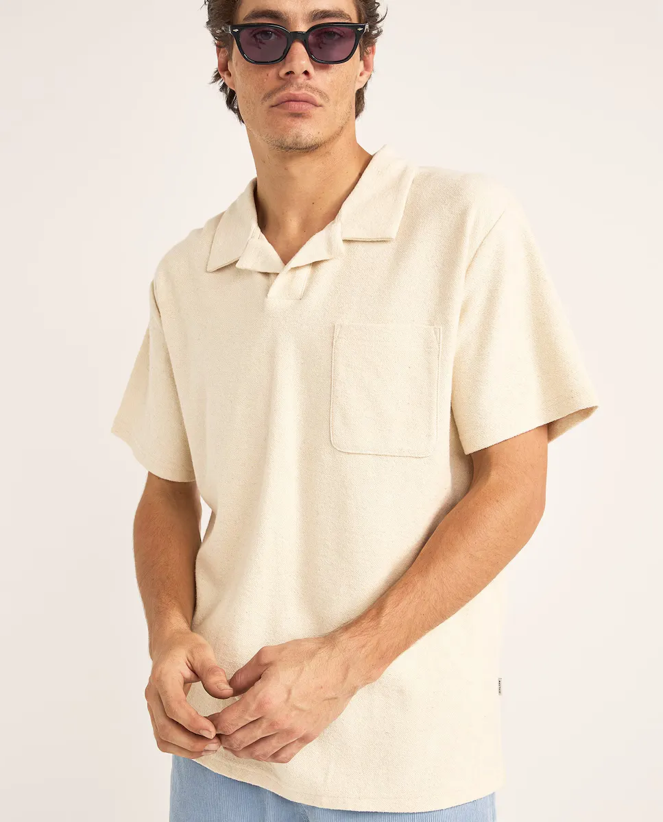 

Мужская футболка Vintage Terry с коротким рукавом и карманом Rhythm, бежевый
