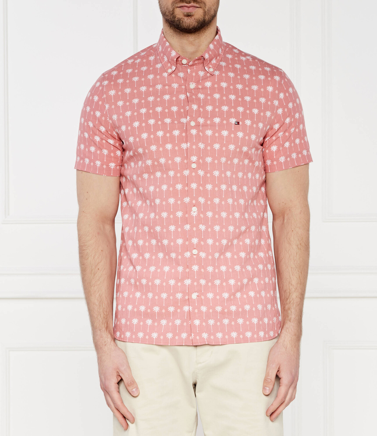

Рубашка Tommy Hilfiger MINI PALM Slim Fit stretch, роза