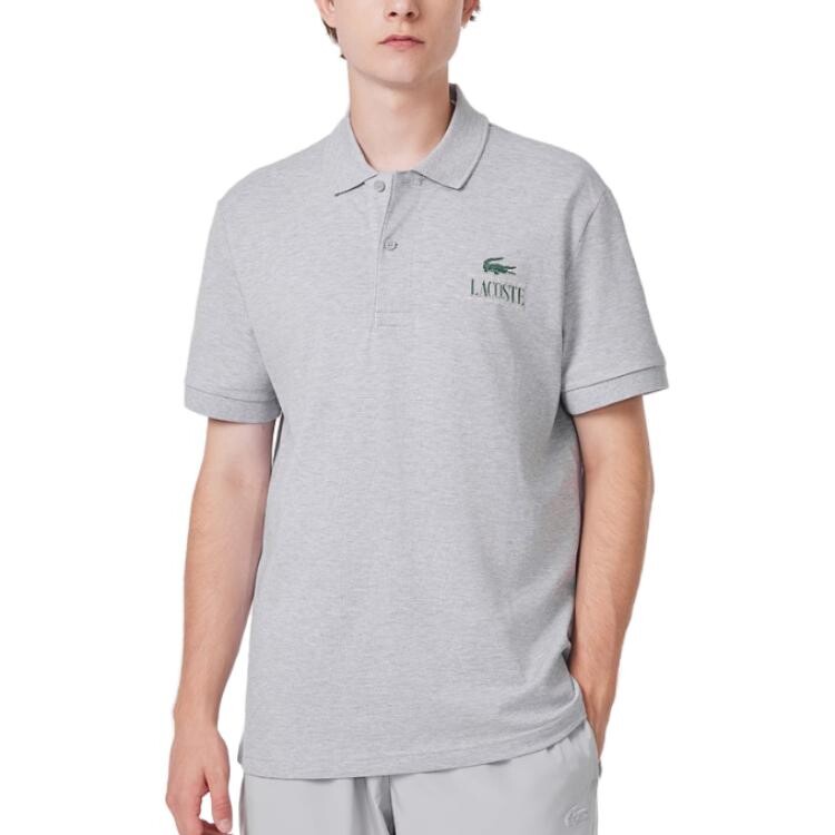 Рубашка поло мужская серебристо-серая CCA Lacoste, серый — фото 3