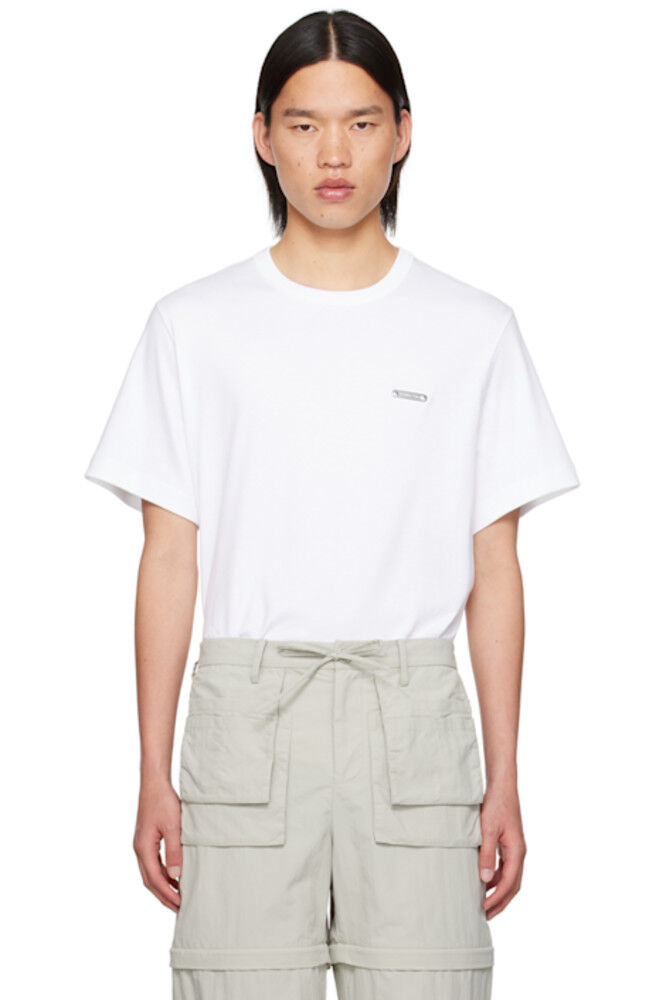 

Белая футболка с табличкой Helmut Lang
