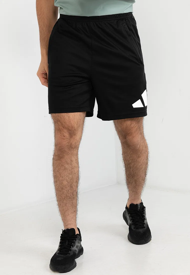 Тренировочные шорты, логотип, Train Essentials, мужские Adidas, белый/черный