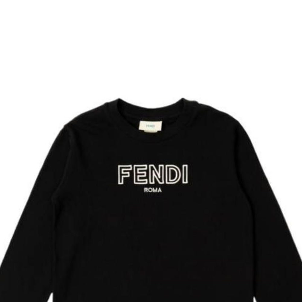 Детская толстовка с круглым вырезом, средней толщины Fendi, черный — фото 4