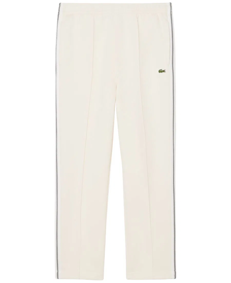 Мужские спортивные брюки прямого кроя с карманами на молнии Lacoste, Cream — фото 4