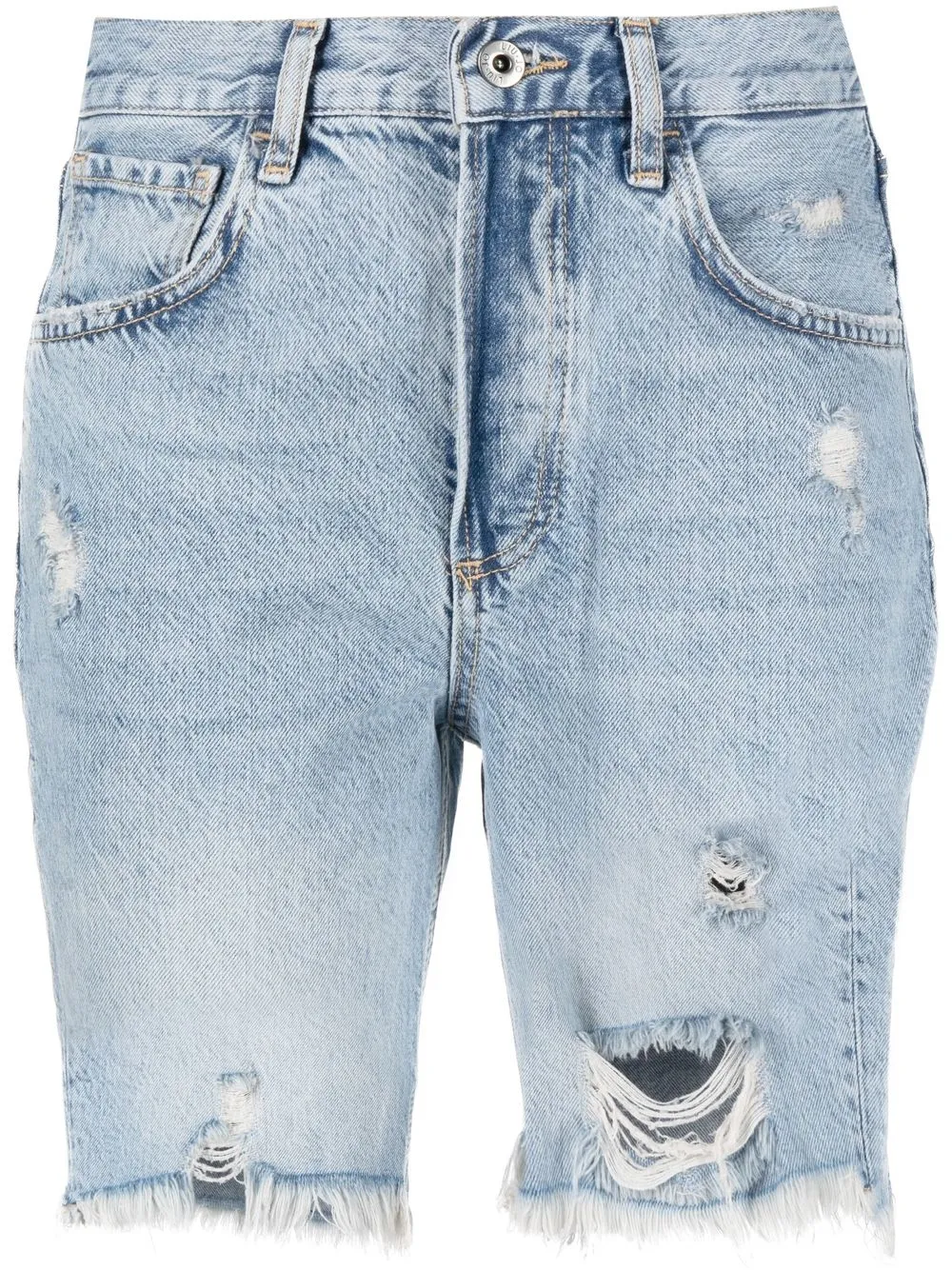 

Джинсовые шорты с завышенной талией и прорезями LIU JO, синий