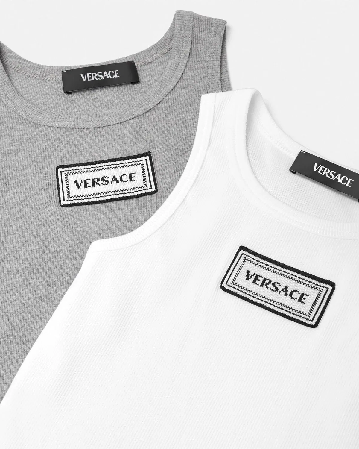 Детские майки с винтажным логотипом 90-х VERSACE, упаковка из 2 штук, белый — фото 4