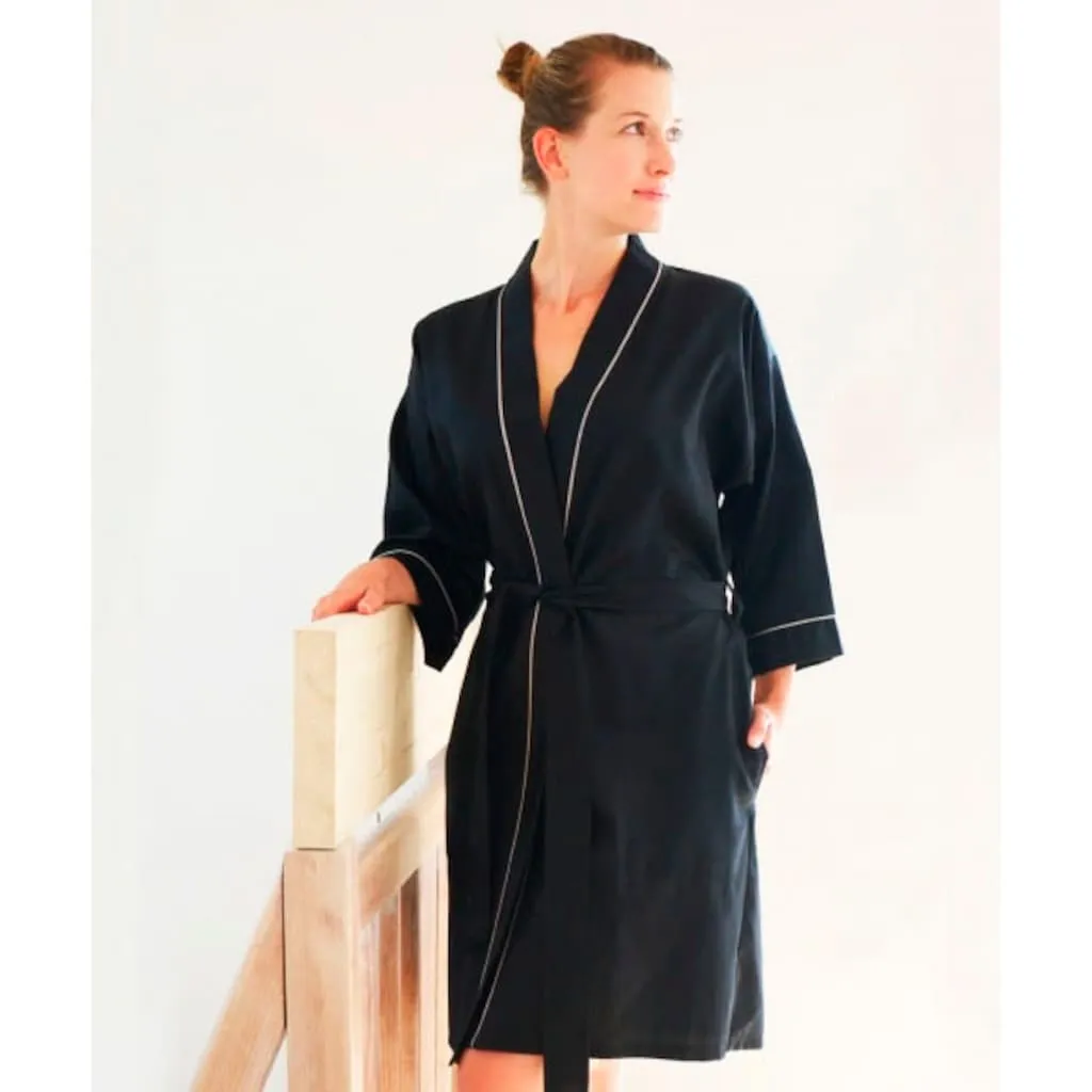 

Фрамсон фротте халат Сатиновый банный халат в изысканном шелковом исполнении Framsohn Frottier, черный