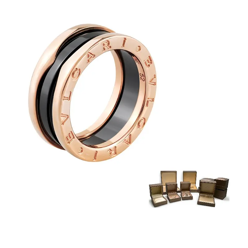 

Bvlgari Женское керамическое кольцо из розового золота серии BZero1