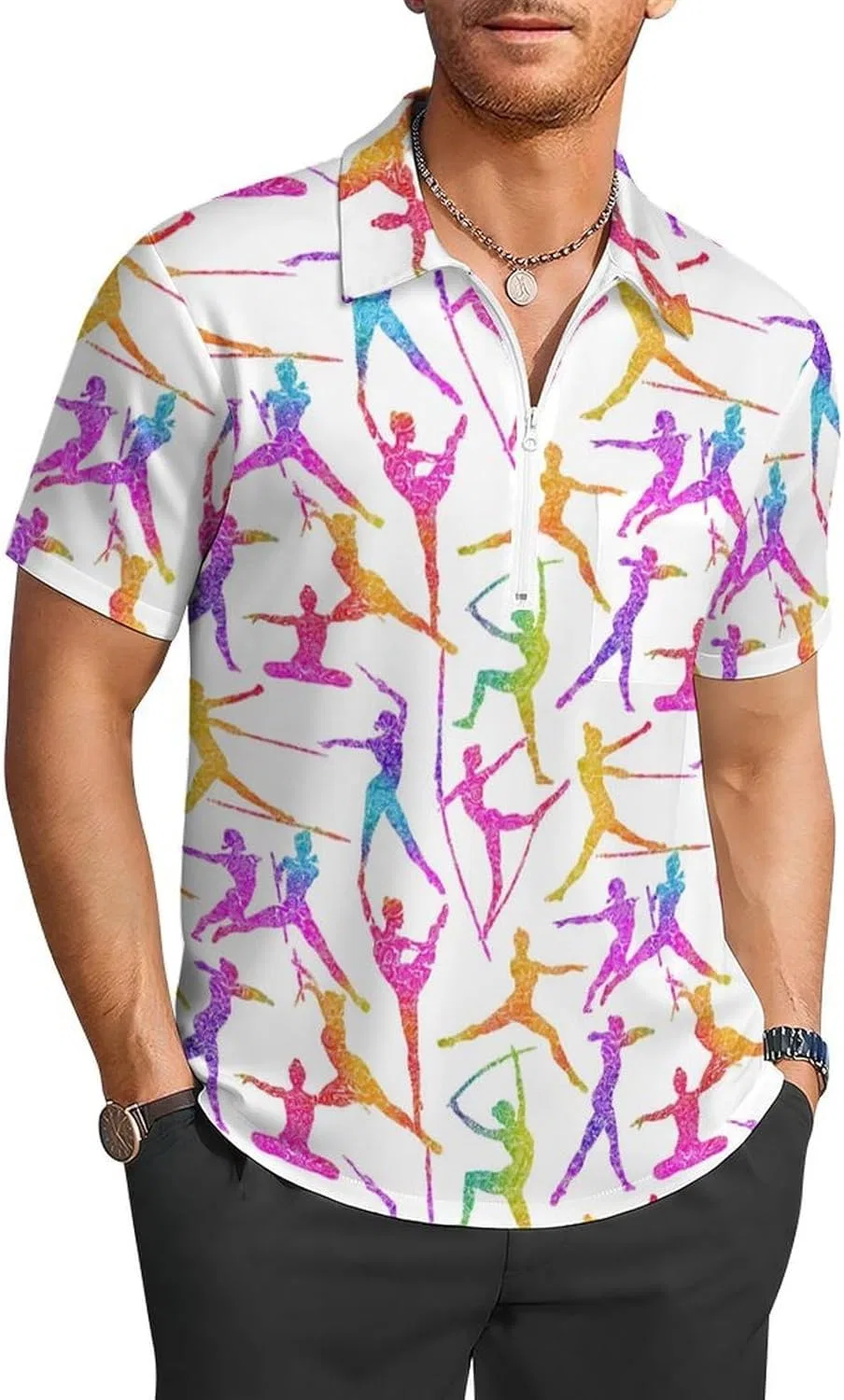 Мужское поло спортивное Silhouettes Colorful, с коротким рукавом и карманом, Style