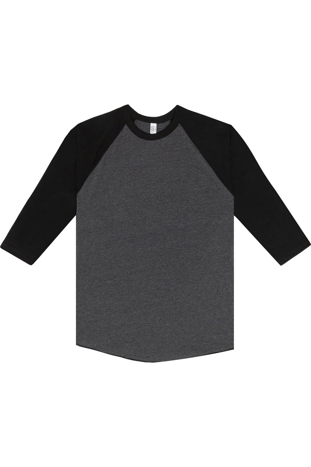 

Футболка бейсбольная Los Angeles Apparel USA-Made с рукавом три четверти и реглан, цвет heather black/ black