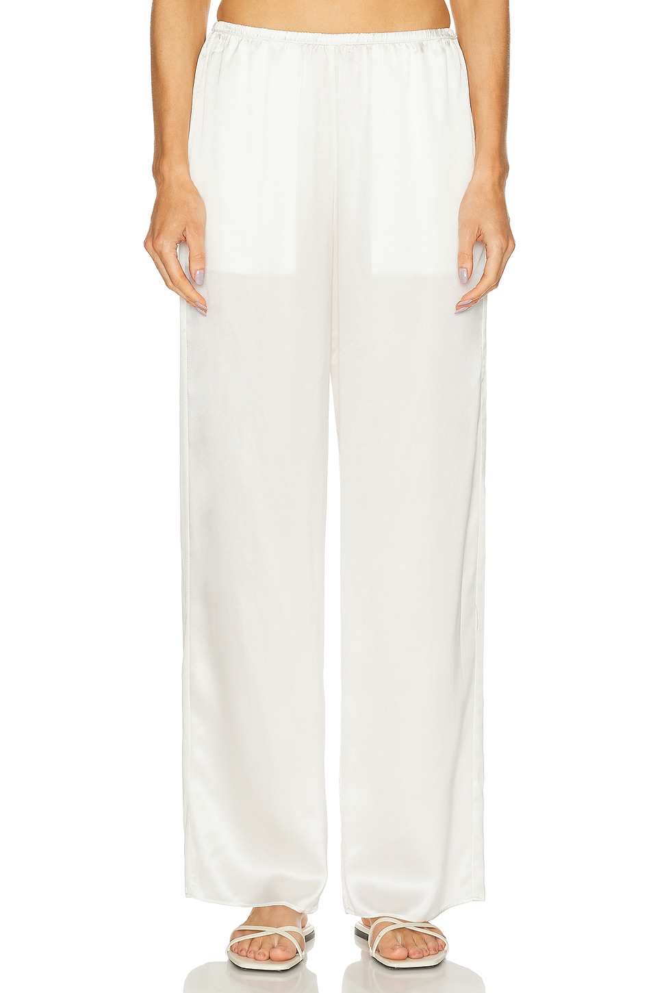 

Silk Satin Брюкиlet Enza Costa, Off White