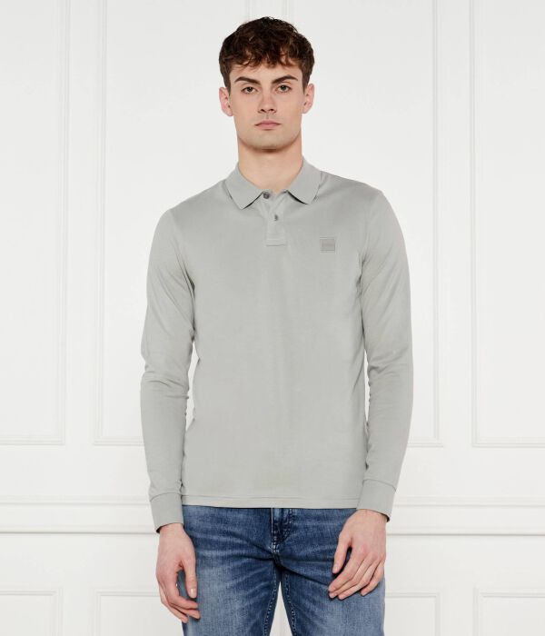 

Рубашка поло Slim fit Boss Orange, серый