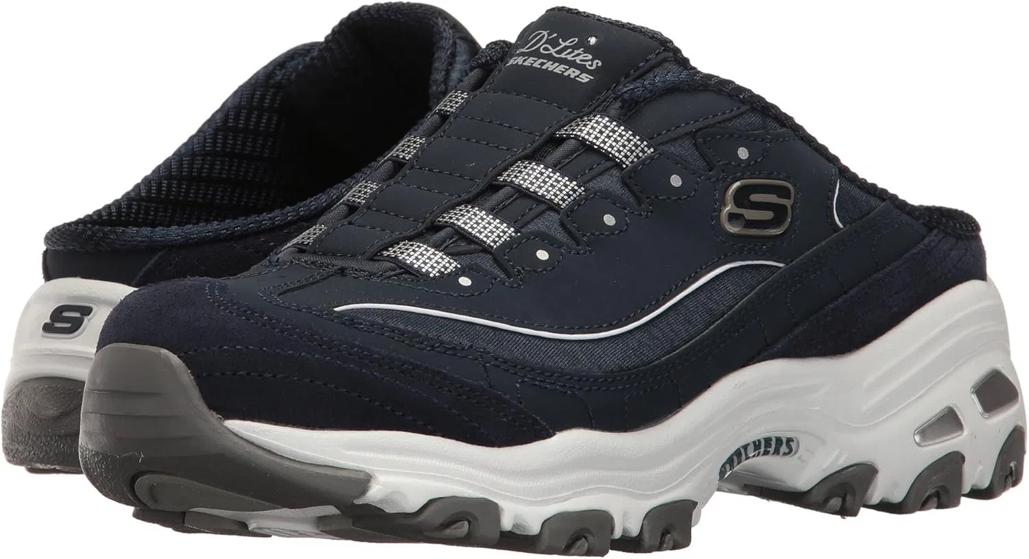 Мужские кроссовки Skechers Gowalk Arch Fit, спортивные слипоны, повседневные лоферы для походов, беговые кроссовки, белый/темно-синий — фото 2
