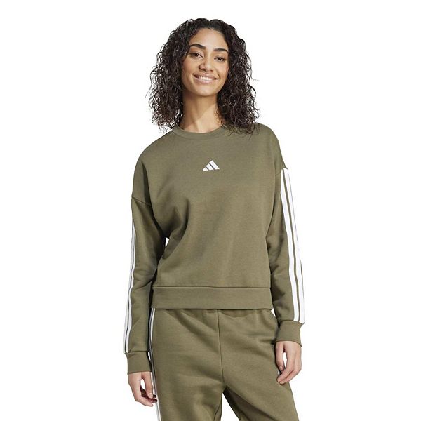 

Женский флисовый свитшот essentials с тремя полосками Adidas, Olive Strata White, Белый, Женский флисовый свитшот essentials с тремя полосками Adidas, Olive Strata White