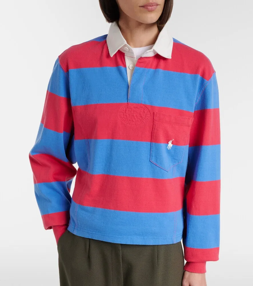 Полосатая хлопковая трикотажная рубашка-поло Polo Ralph Lauren, мультиколор — фото 3