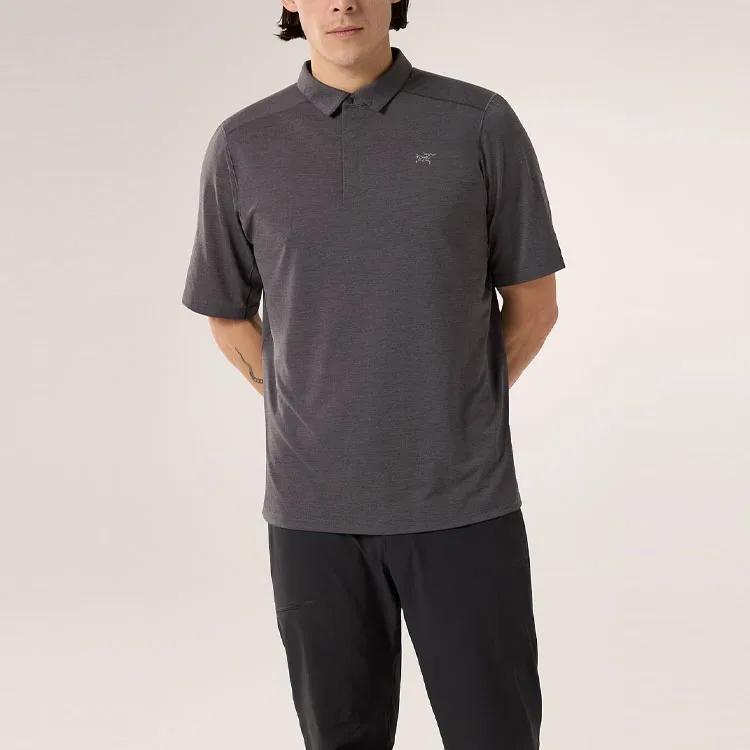 Футболка-поло CORMAC мужская быстросохнущая Arcteryx, Sapphire Blue Gray/Black Sapphire Heather — фото 4