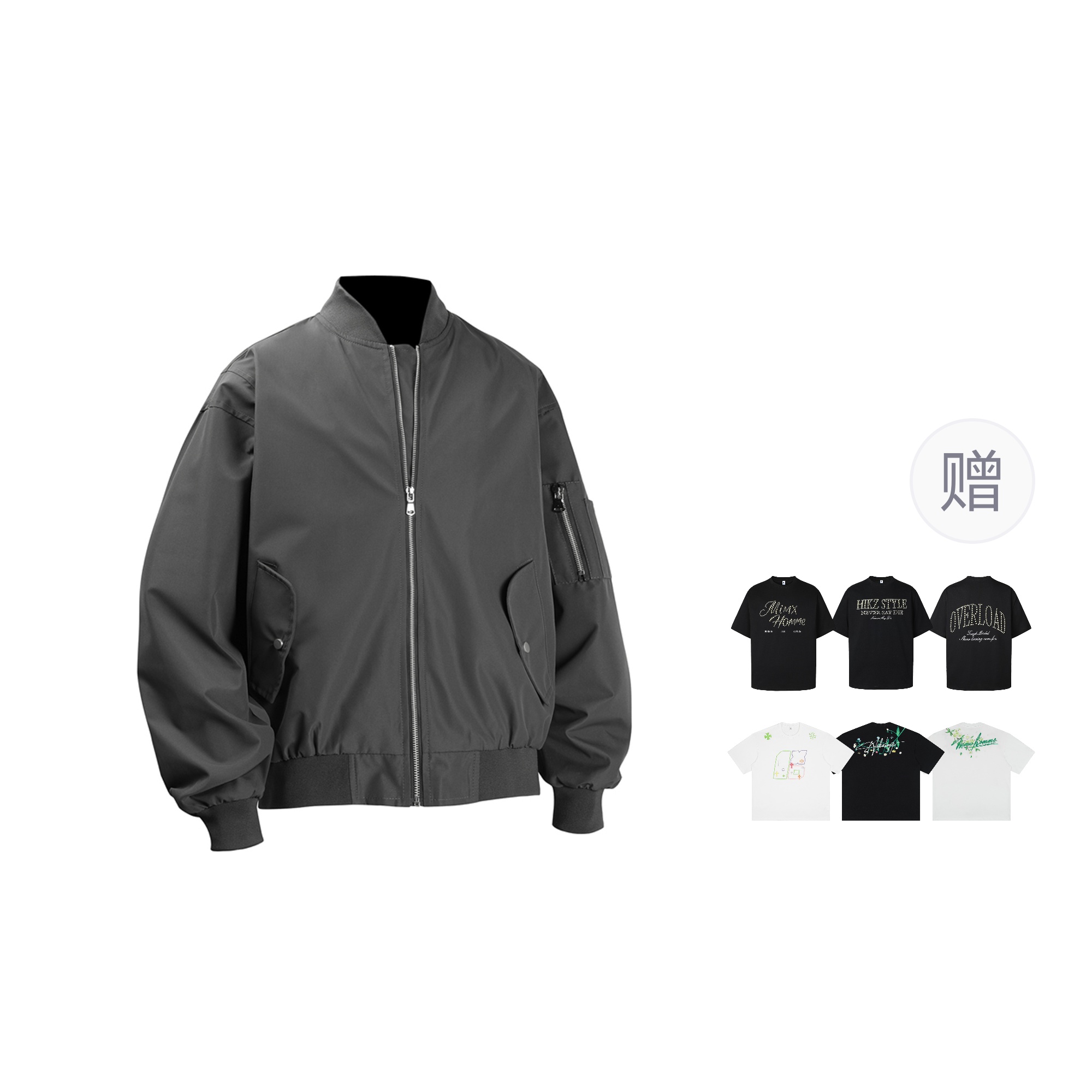 

HIKZ Куртка Unisex, Dark Gray Diamond Upgraded (Comes with 320 G 100% cotton Heavyweight T-Shirt)