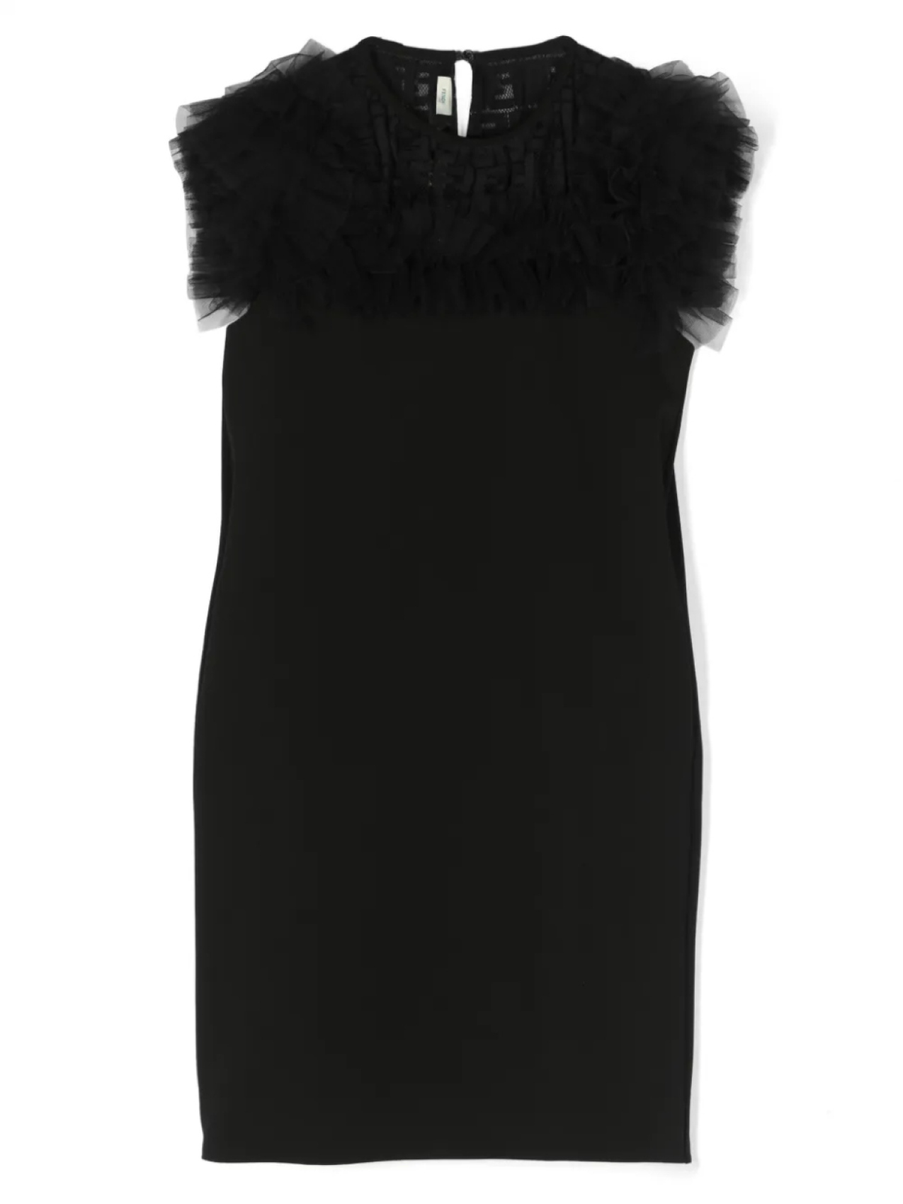 

Платье с оборками и монограммой FF Fendi Kids, черный
