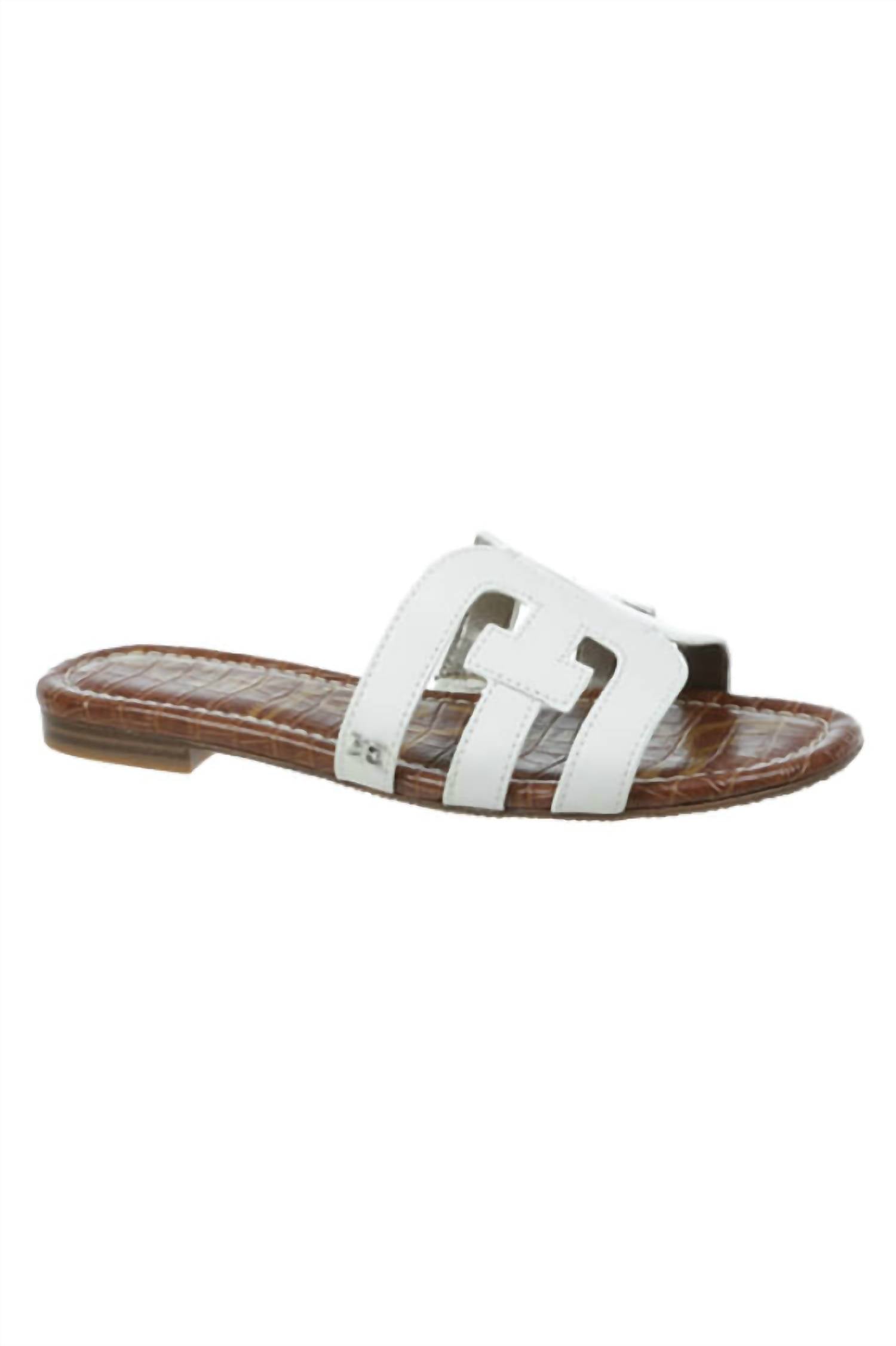 Women's Bay Slide Sandal In White Leather Sam Edelman