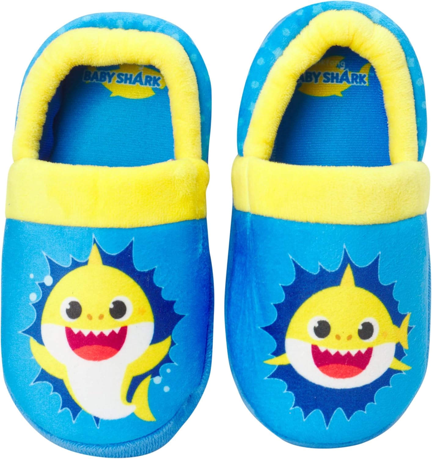 

Мягкие тапочки для мальчиков «Малыш Акула»- плюшевые тапочки Baby Shark (для малышей/детей младшего возраста) Josmo, синий/желтый