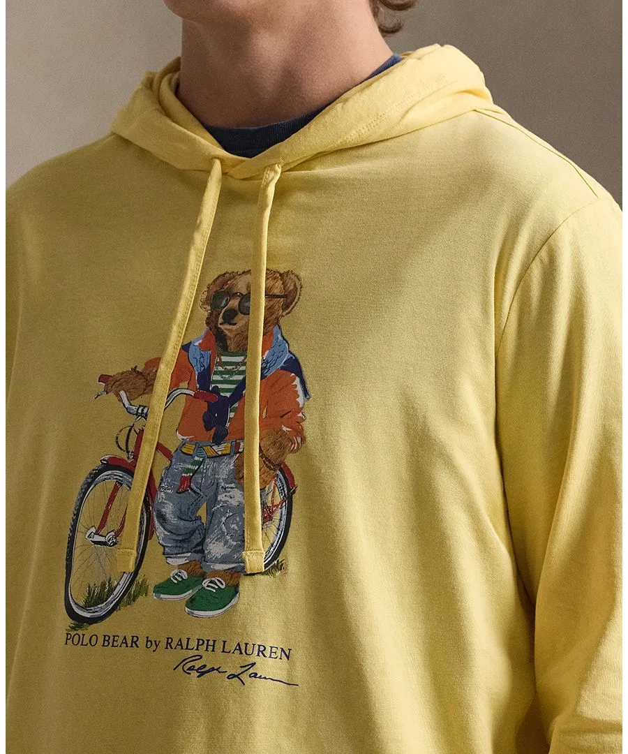 Мужская футболка с длинными рукавами и капюшоном Polo Ralph Lauren, Yellow — фото 3