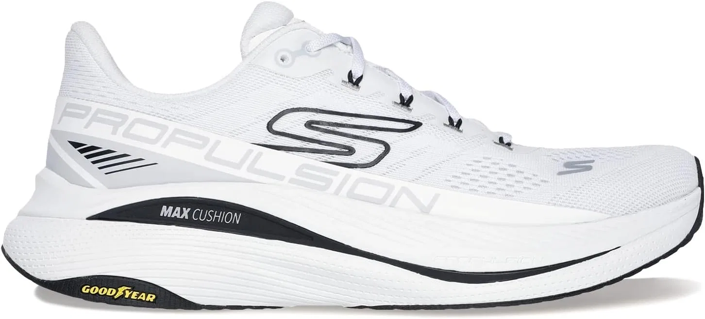 Мужские кроссовки Skechers Max Cushioning Propulsion, White And Black Textile Synthetic — фото 3