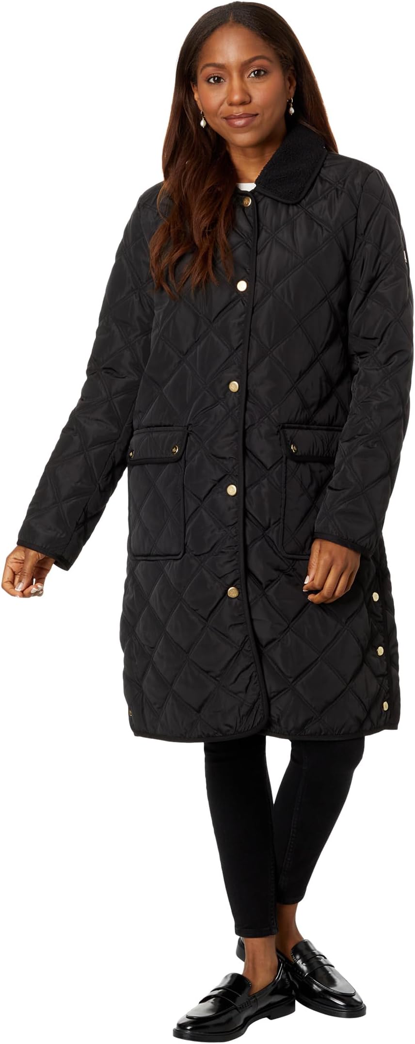 

Куртка 3/4 Berber Trim Quilt Jacket LAUREN Ralph Lauren, черный