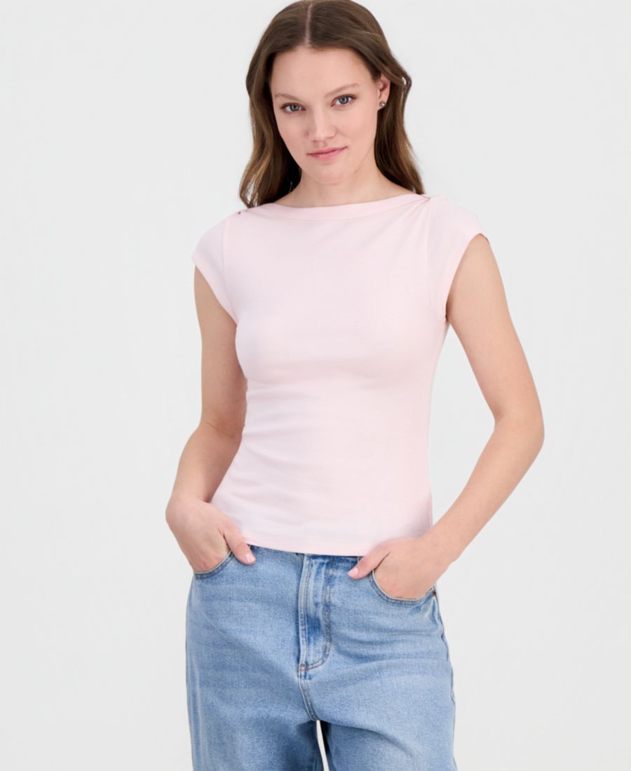 

Детская хлопковая футболка с вырезом-лодочкой и короткими рукавами Derek Heart, Ballet Slipper